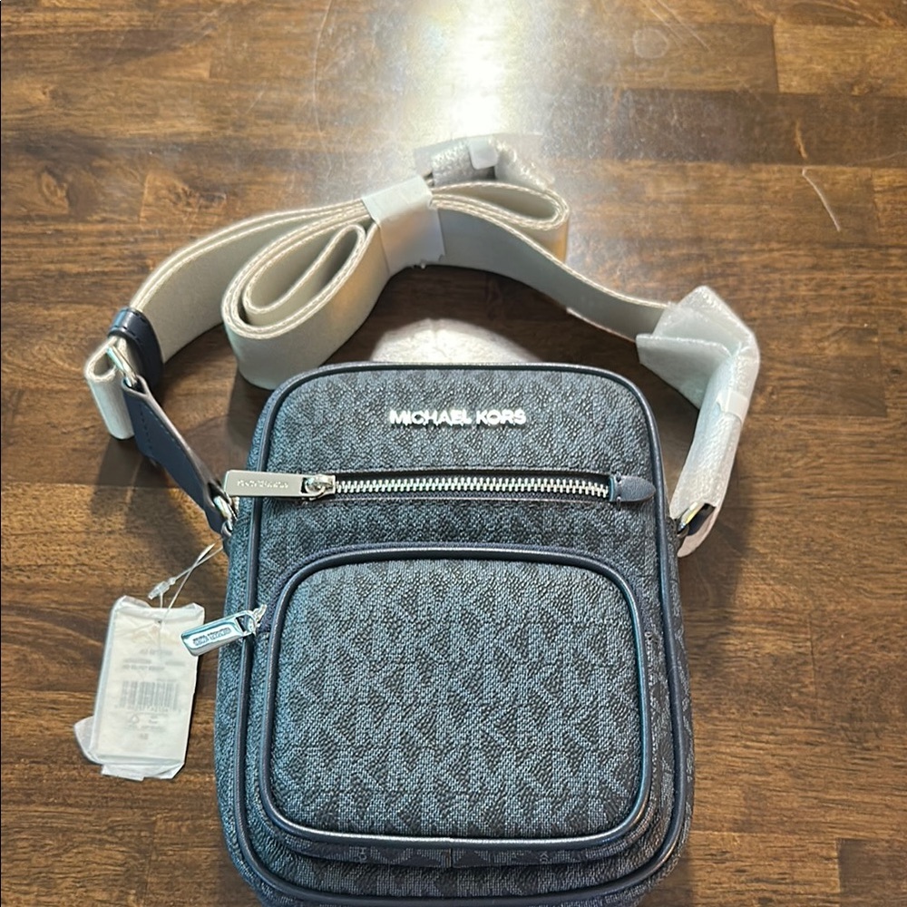 Michael Kors Blue and Gray Crossbody Bags with Signature Monogram NWT